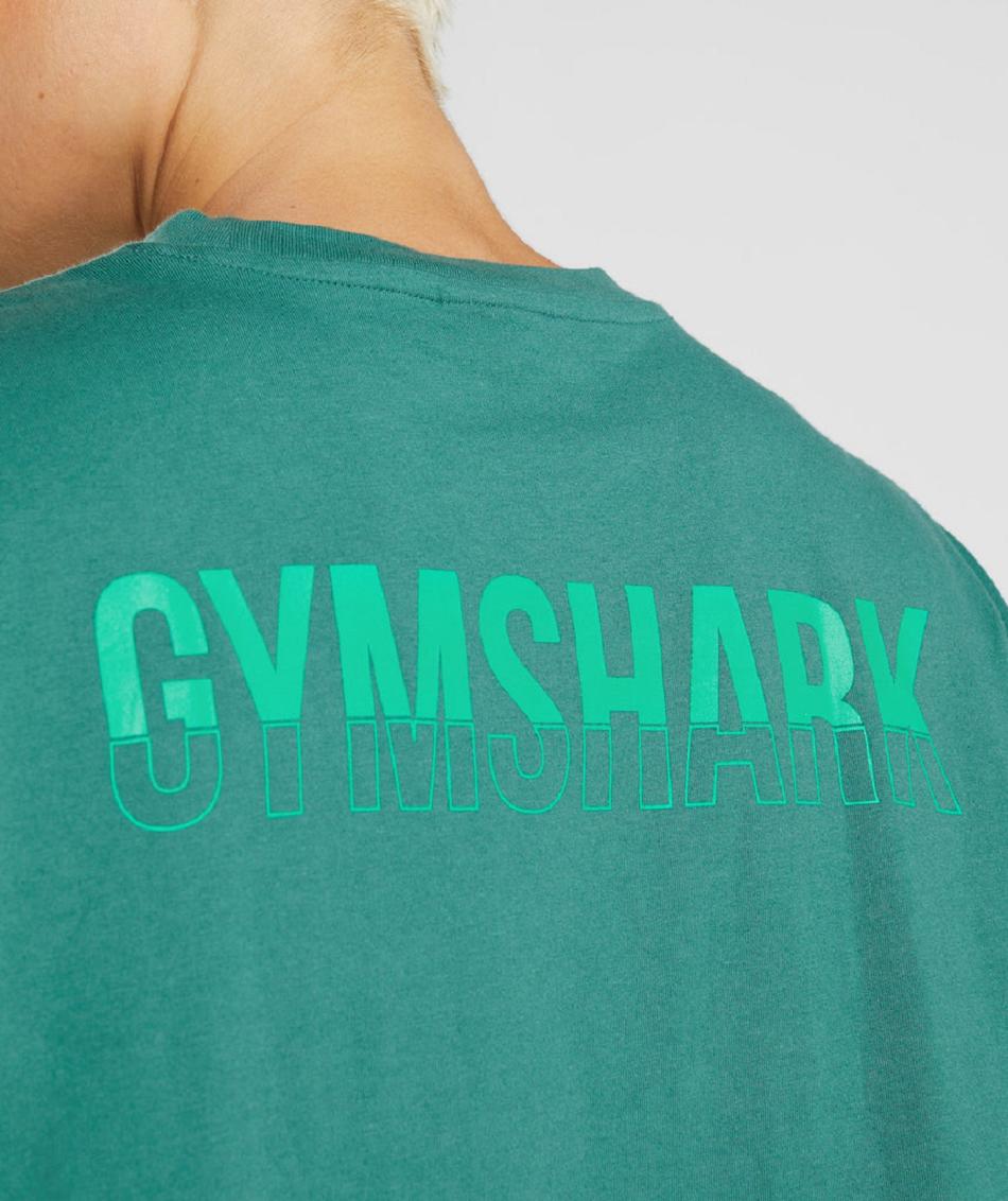 Gymshark Fraction Oversized Ženske T Shirts Zelene | HR 3287KOR